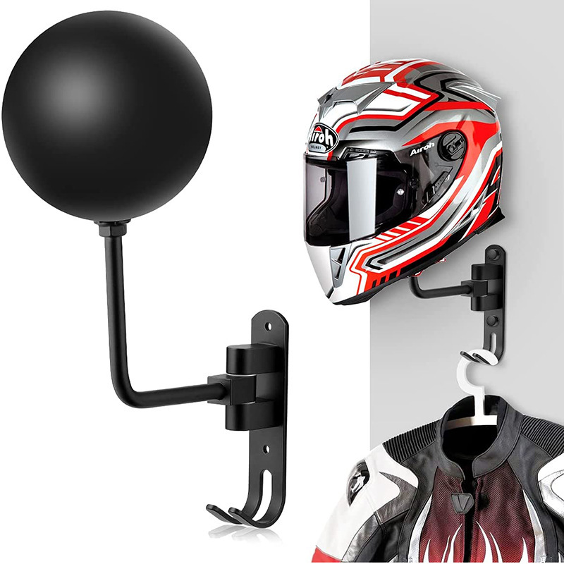 Cycling Gear Wall Mount - Motorcycle Helmet Holder Wall Mount 180°