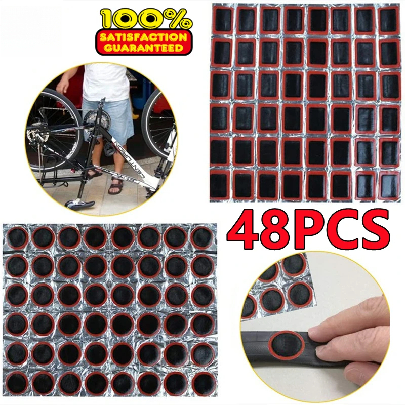 Bike Tube Repair Kit - New 48pcs Tire Patch Rubber Bike