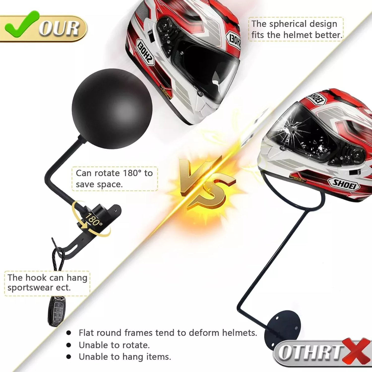 Motorcycle Helmet Rack Wall Mo - Cycling Gear Wall Mount incelemesi ve fiyatı