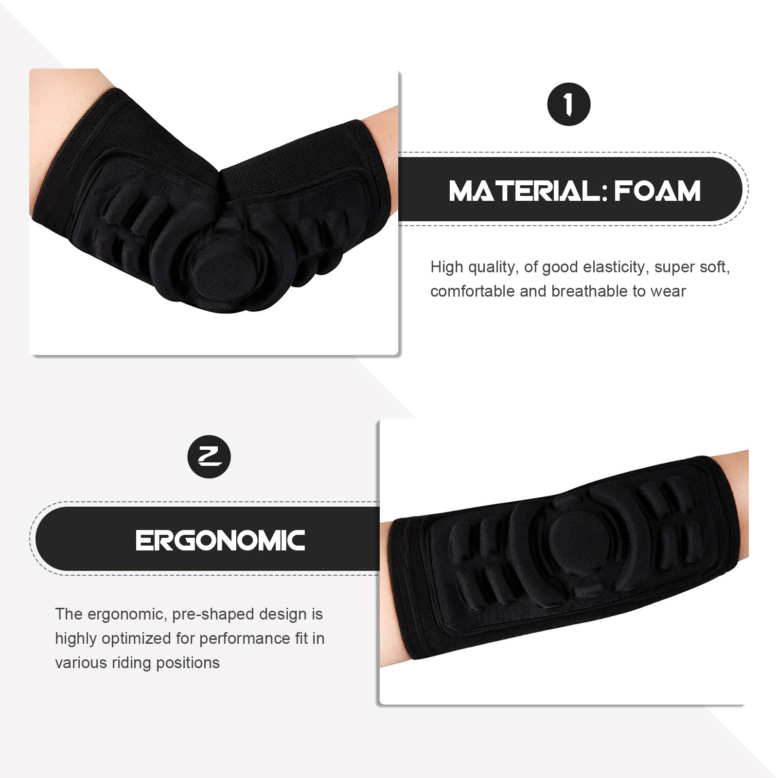 Black Elbow Pads Guard Elbow P - Cycling Gear Black incelemesi ve fiyatı
