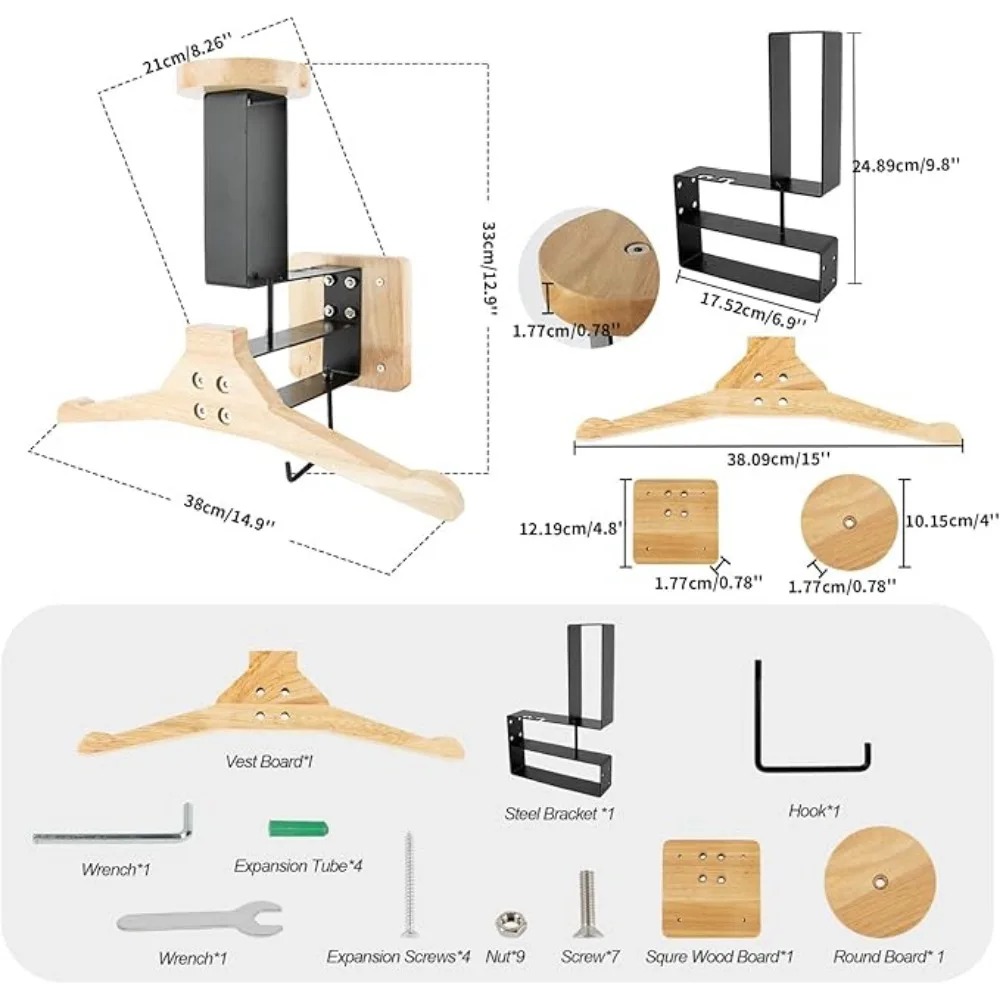 Motorcycle 1PCS Wooden Helmet  - Cycling Gear Wall Mount incelemesi ve fiyatı