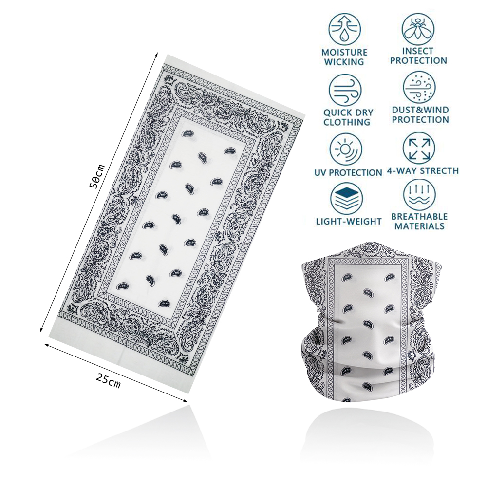 White Paisley Neck Gater Tube  - Cycling Gear Black incelemesi ve fiyatı