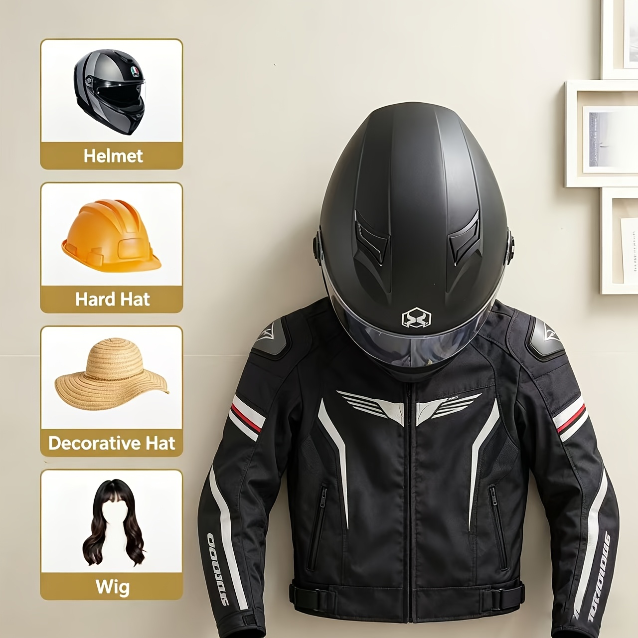 Motorcycle Helmet Holder Solid - Cycling Gear Wall Mount incelemesi ve fiyatı