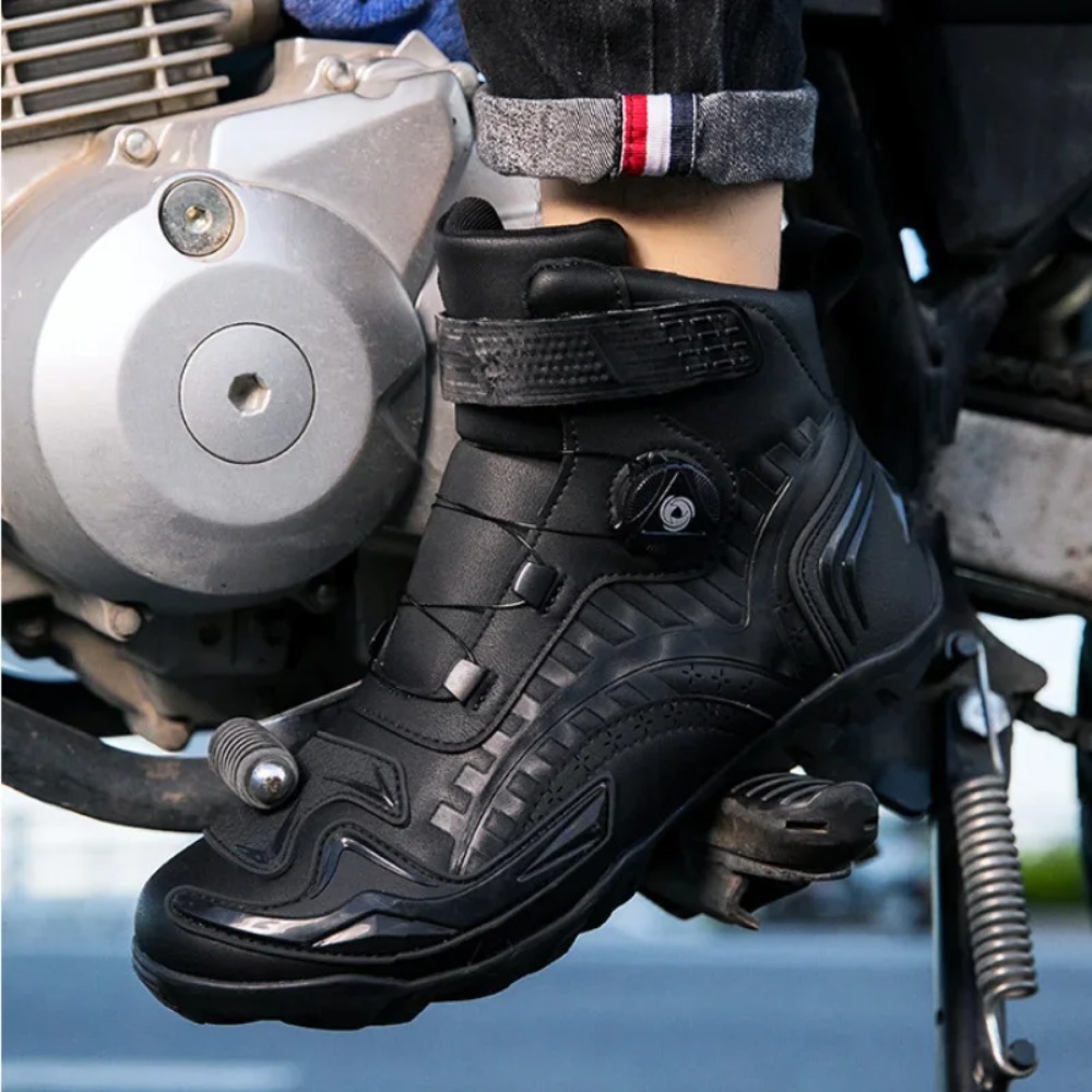 Black Retro Motorcycle Boots M - Cycling Gear Black incelemesi ve fiyatı