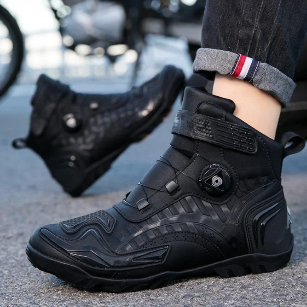 Black Retro Motorcycle Boots M - Cycling Gear Black incelemesi ve fiyatı