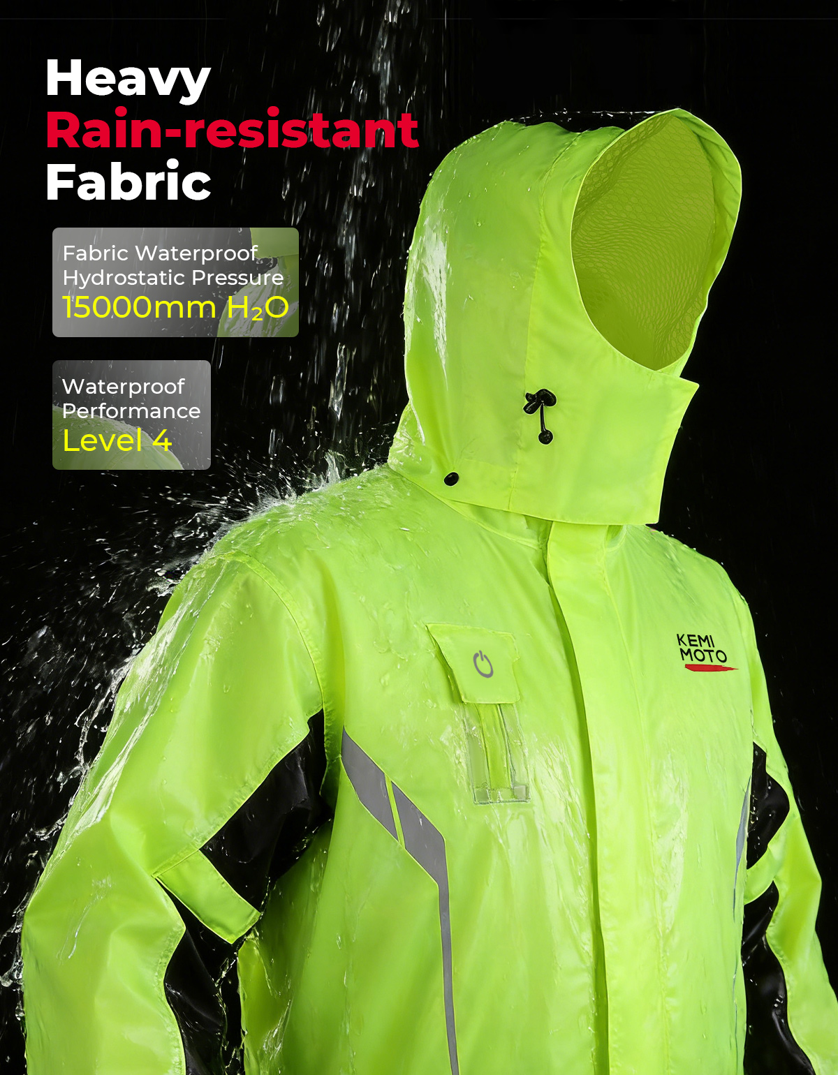 KEMIMOTO Unisex Waterproof Rai - Cycling Gear Black incelemesi ve fiyatı