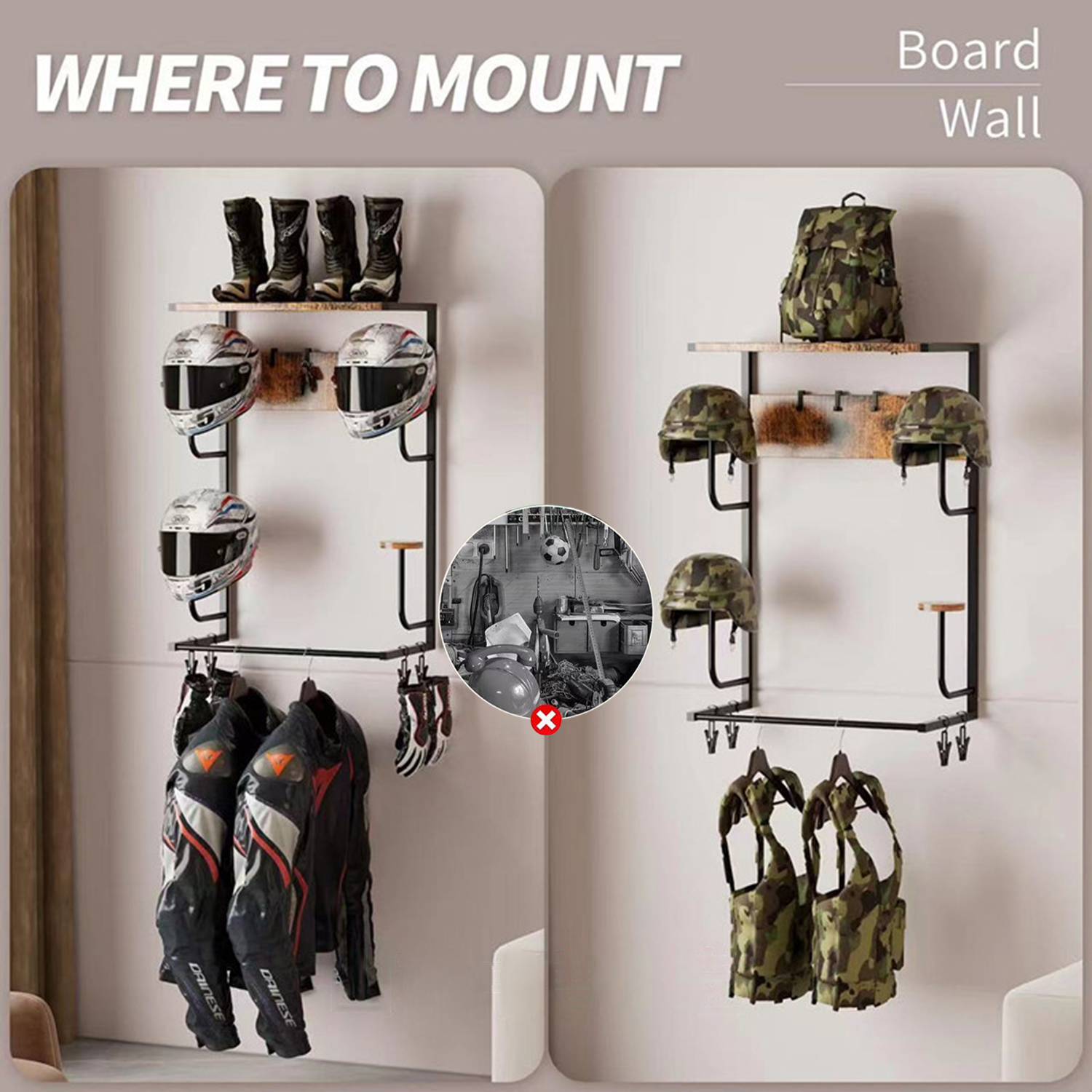 Motorcycle Helmet Holder, Wall - Cycling Gear Wall Mount incelemesi ve fiyatı