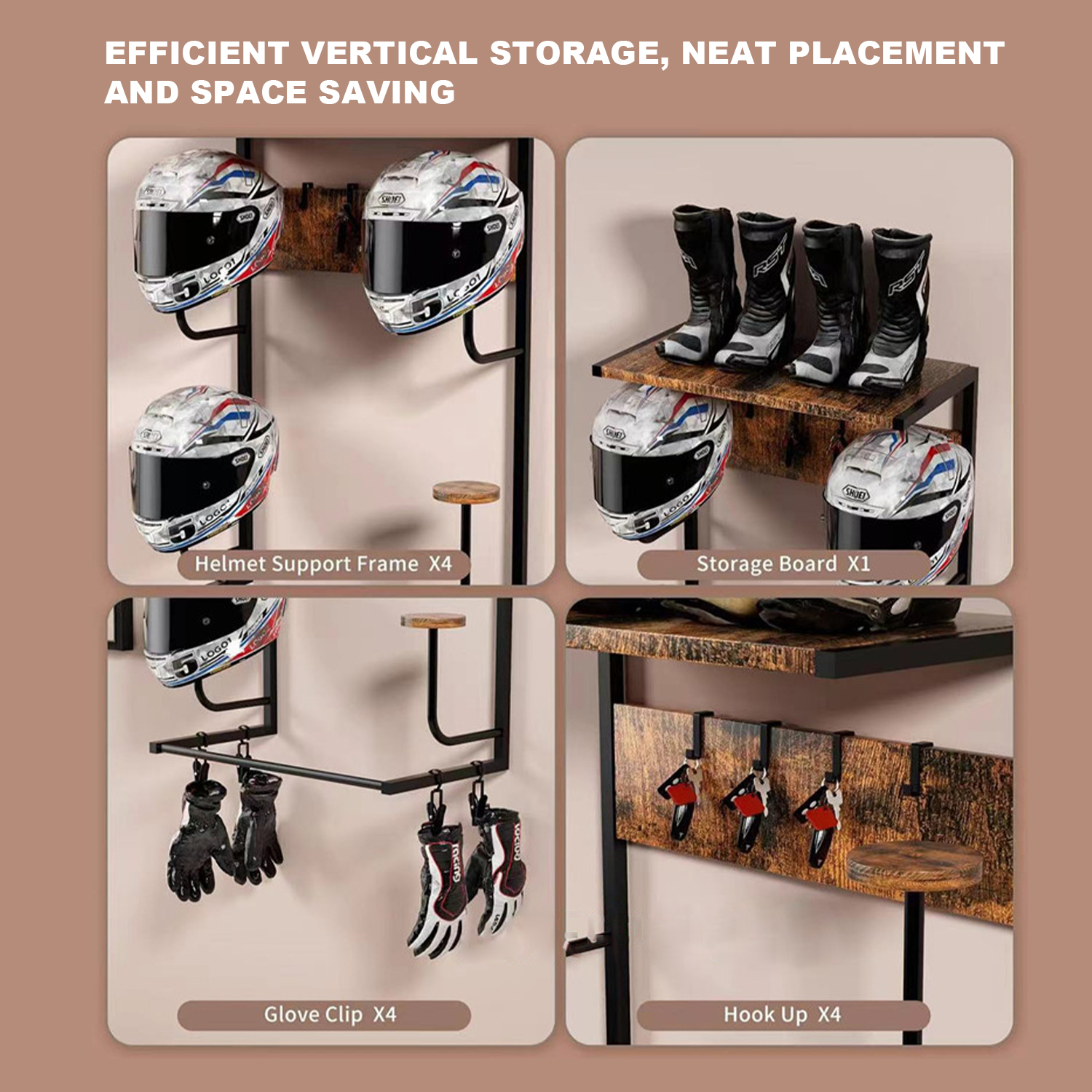 Motorcycle Helmet Holder, Wall - Cycling Gear Wall Mount incelemesi ve fiyatı